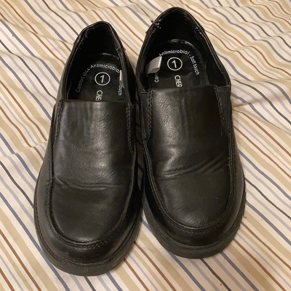Cherokee Boys Black Slip-On Dress Shoes